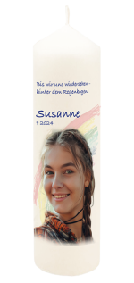 Stumpenkerze weiß 265-50_Regenbogen